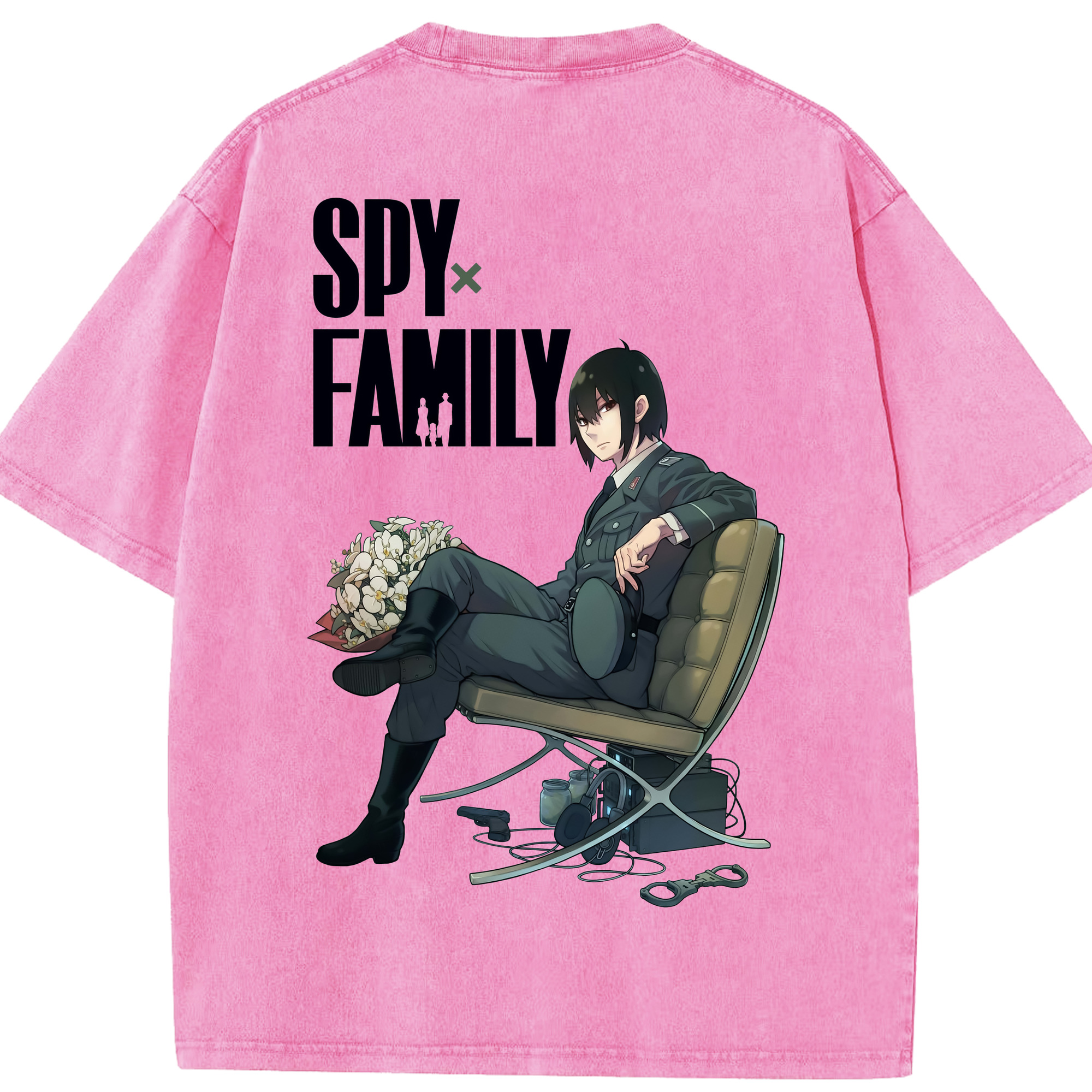 （画像用） SPY×FAMILY间谍家家酒 綿100% ヴィンテージ風 半袖Tシャツ（背面プリント）